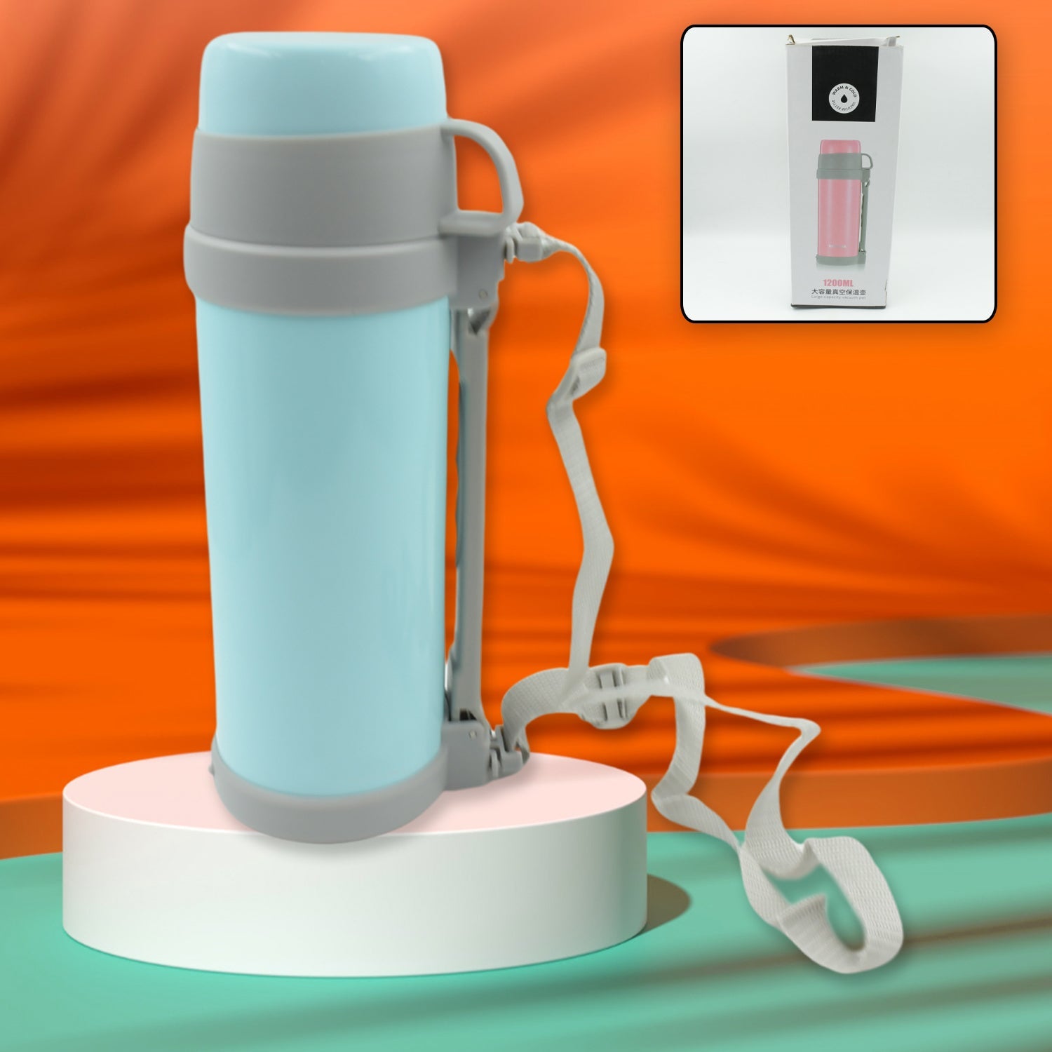 Stainless Steel Insulation Thermos, Double-Wall Vacuum Insulated Water Bottle For Travel, Outdoor Fitness Portable Travel Pot, Camping Coffee, Portable Car, Travel Keep Hot & Cold Large Capacity (1200 ML) Stainless Steel Insulation Thermos, Double-Wall Vacuum Insulated Water Bottle For Travel, Outdoor Fitness Portable Travel Pot, Camping Coffee, Portable Car, Travel Keep Hot & Cold Large Capacity (1200 ML)